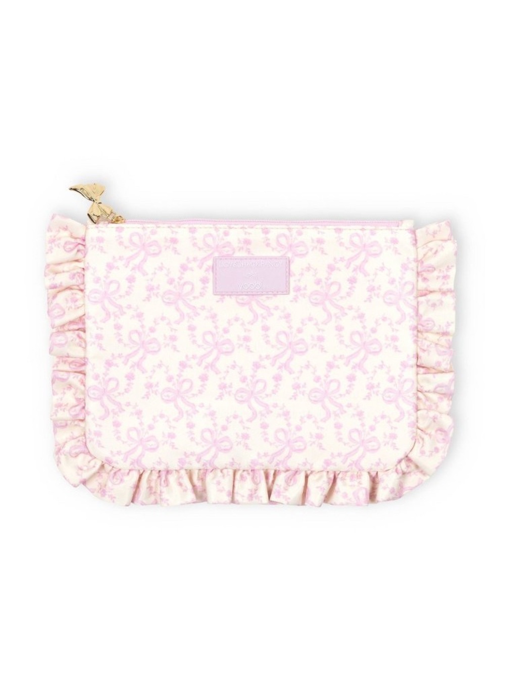 IN-HAND | LoveShackFancy x Target Yoobi Coquette Bow Flat Zip Ruffle Pencil Case
